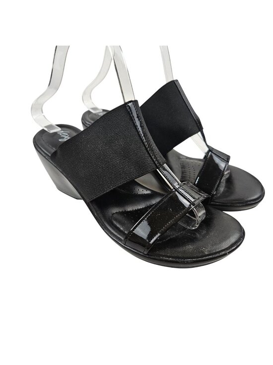 Dexflex by Dexter Shoes - Dexflex By Dexter Sandals Womens Size 7.5M Wedge Heel Black Slide Shoes Comfort
